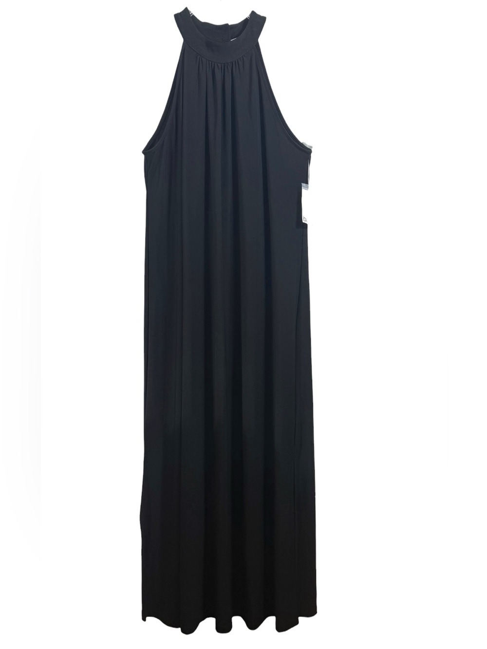 Bar III NWT Black Halter Neck Maxi Dress XL Side Slit Sleeveless Flowy - Picture 1 of 10